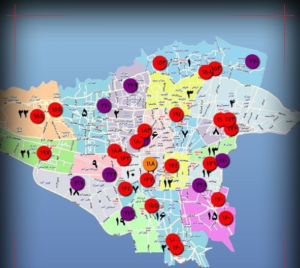 آسمان تهران در وضعیت قرمز / وضعیت آلودگی هوا در مناطق مختلف پایتخت