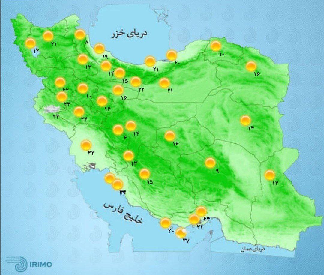 وضعیت آب و هوا، امروز ۵ شهریور ۱۴۰۱ / افزایش تدریجی دما در بیشتر مناطق کشور