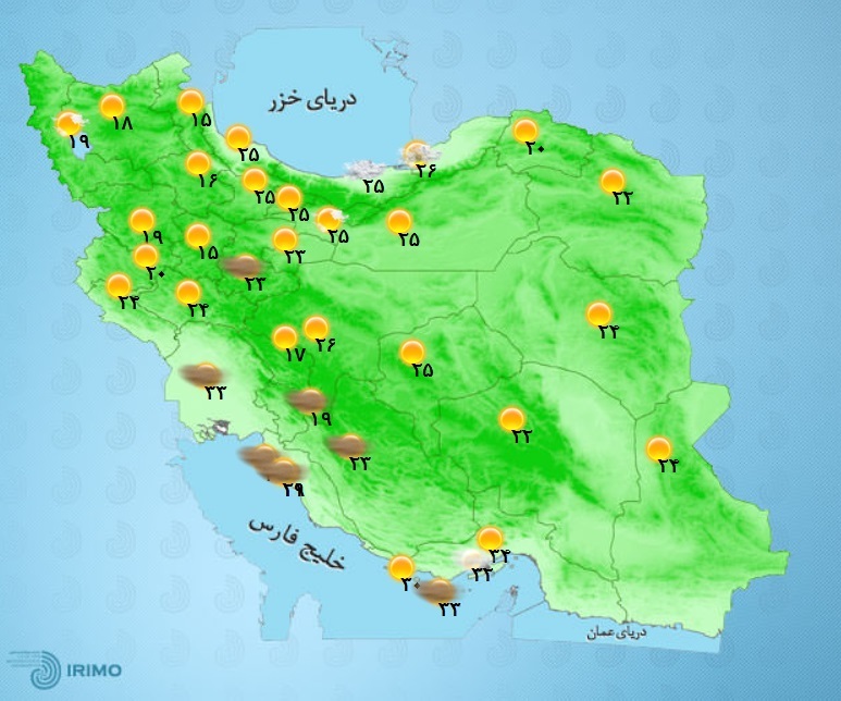 وضعیت آب و هوا، امروز ۱۹ مهر ۱۴۰۱ / بارش باران در ۵ استان