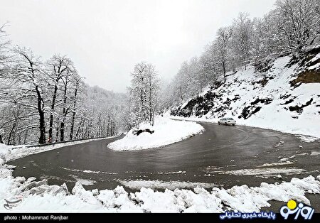 طبیعت برفی مسیر سیاهکل به دیلمان/عکس